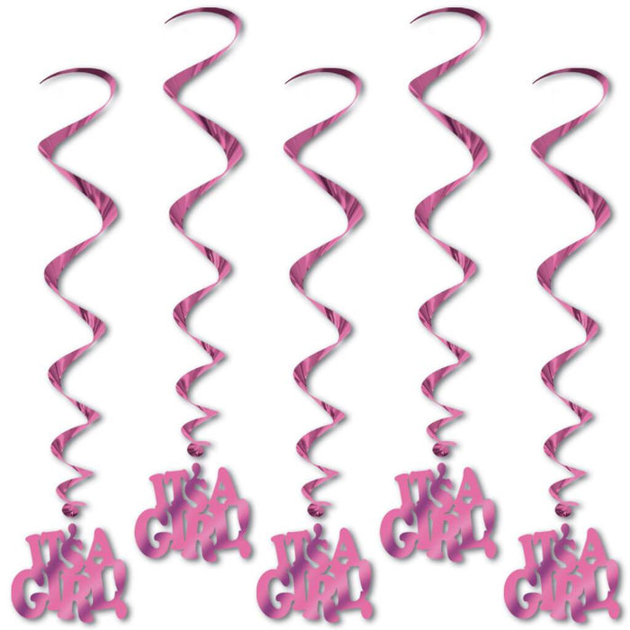 Pink It's A Girl! Whirls 3ft 