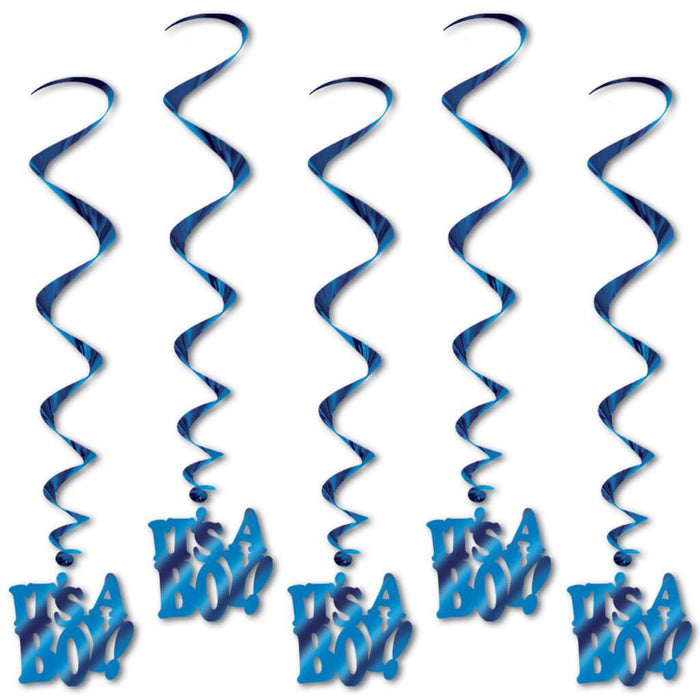 It's A Boy! Whirls 3ft Blue 