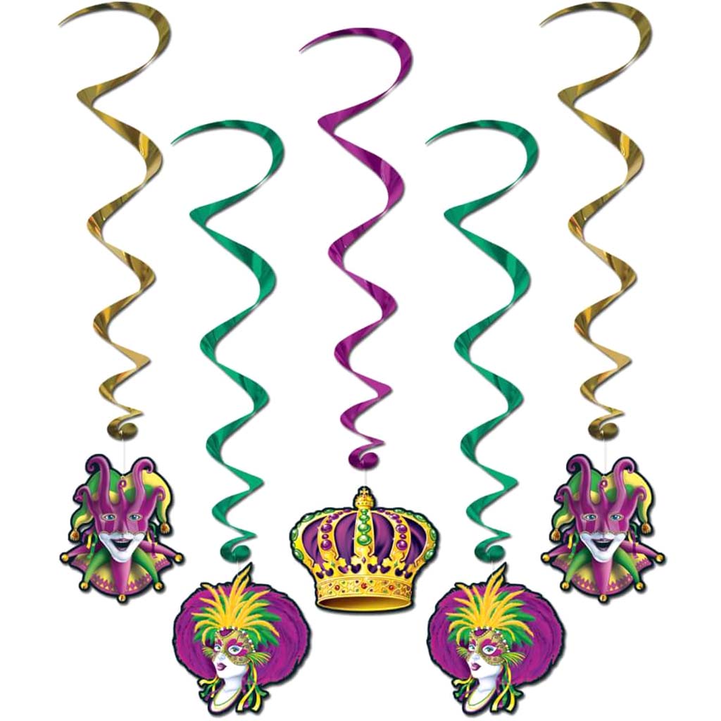 Mardi Gras Whirls 3ft Multicolor 