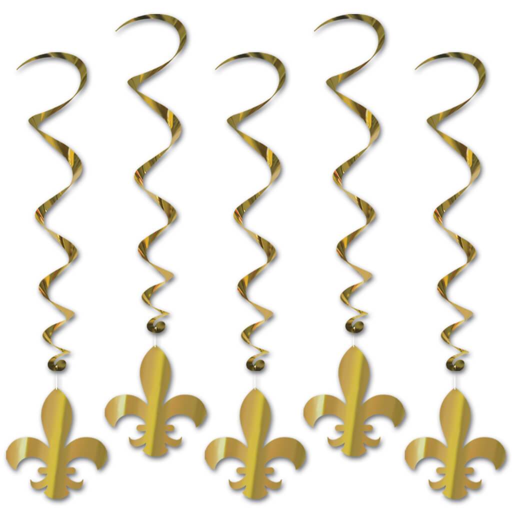 Fleur De Lis Whirls 3ft Gold 