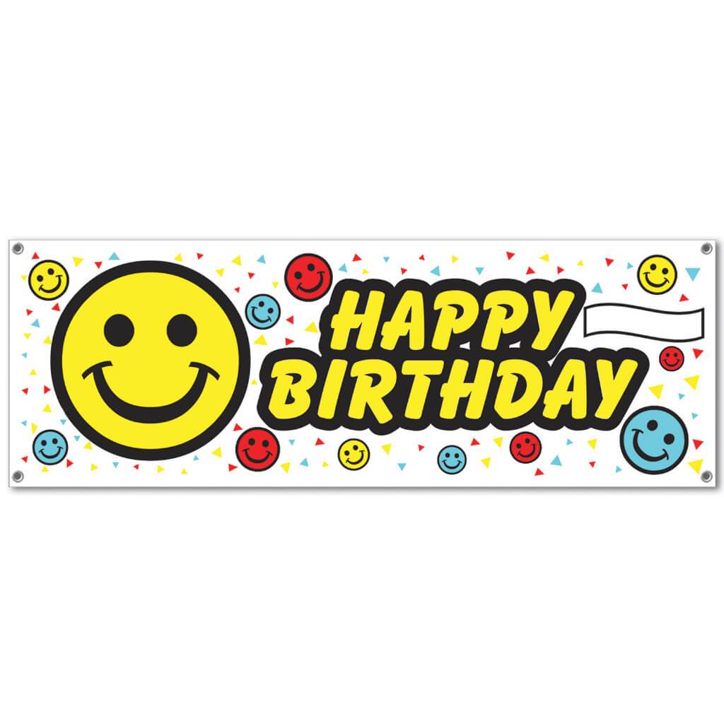 Birthday Smile Face Sign Banner 