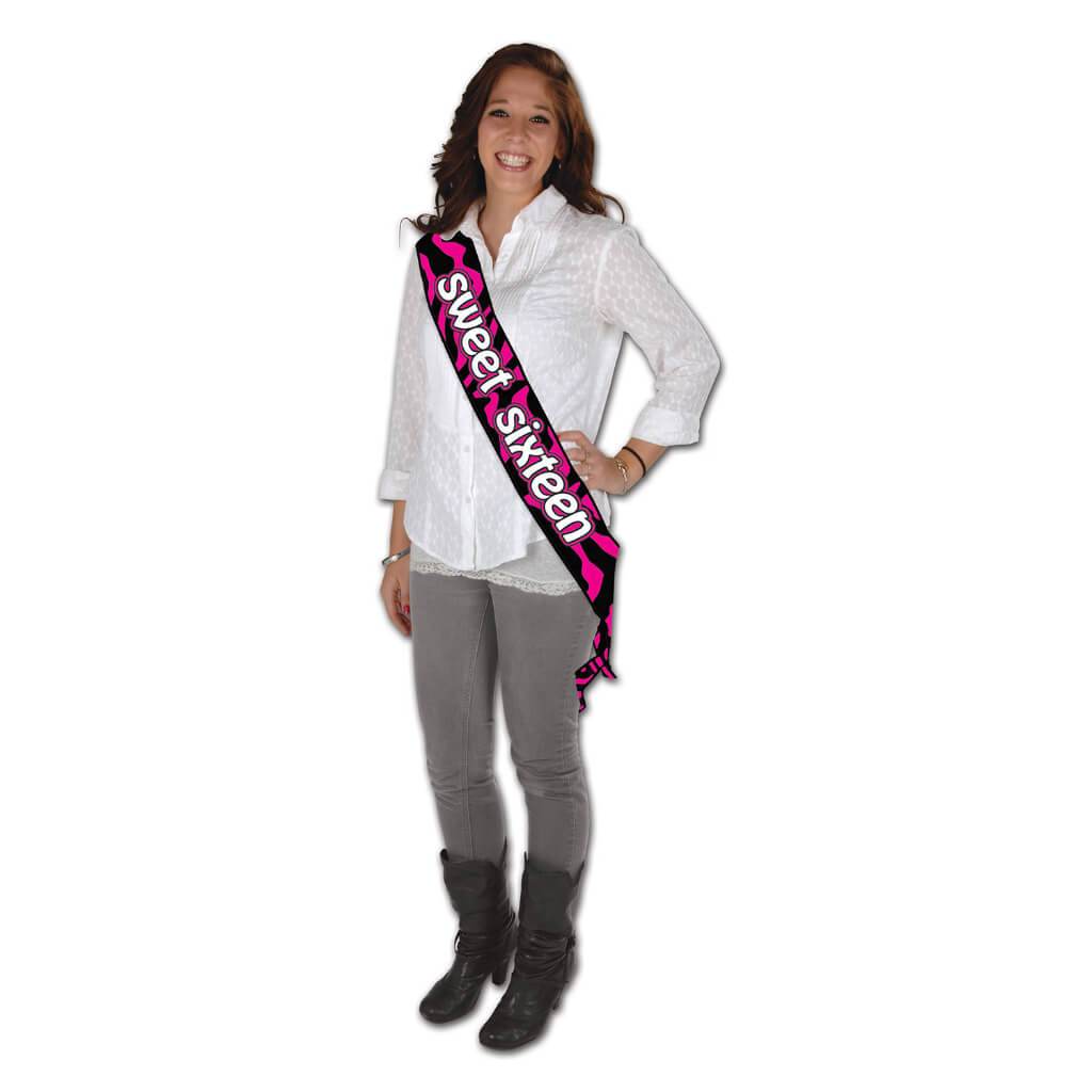 Sweet Sixteen Satin Sash 