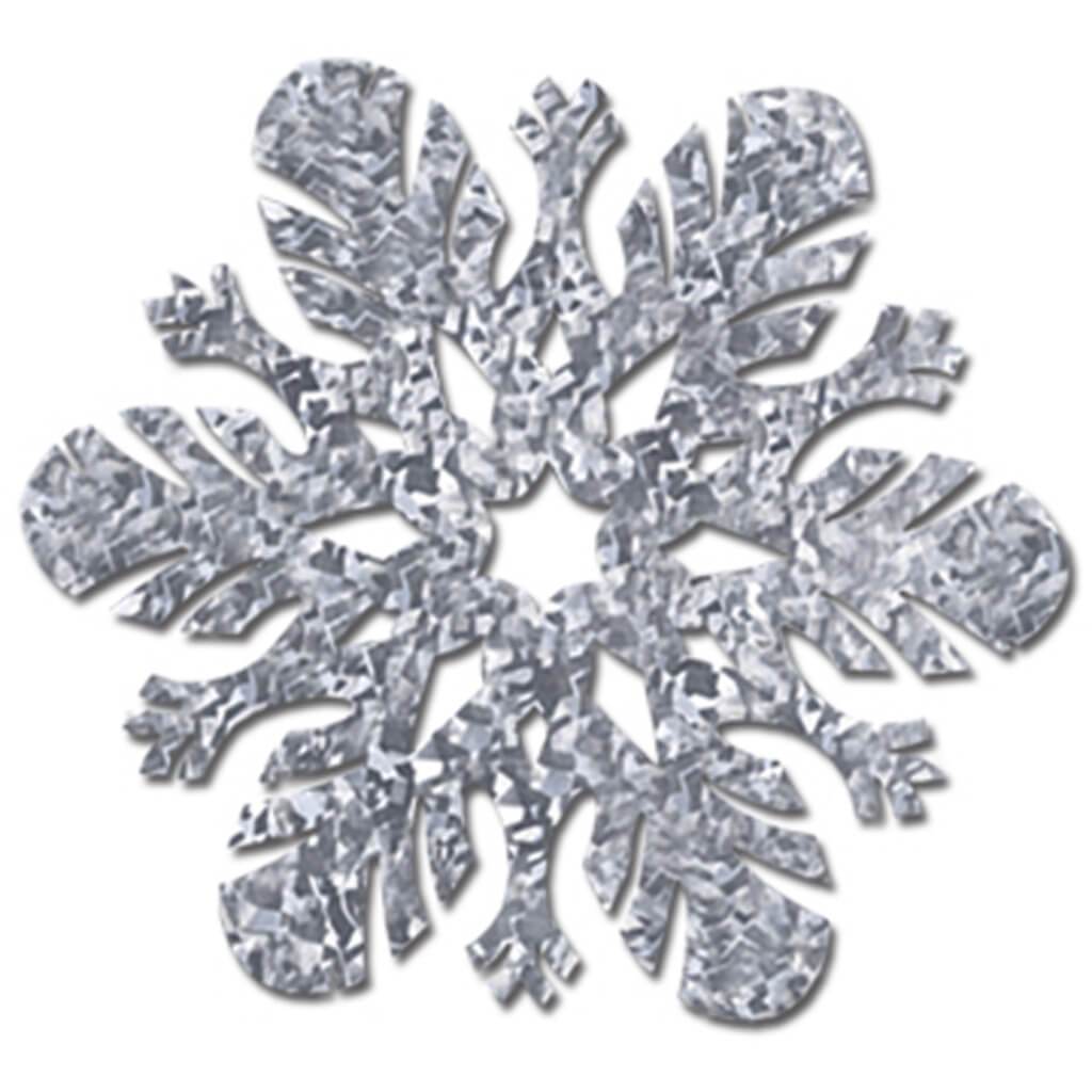 Prismatic Snowflake Silver Cut-Outs 