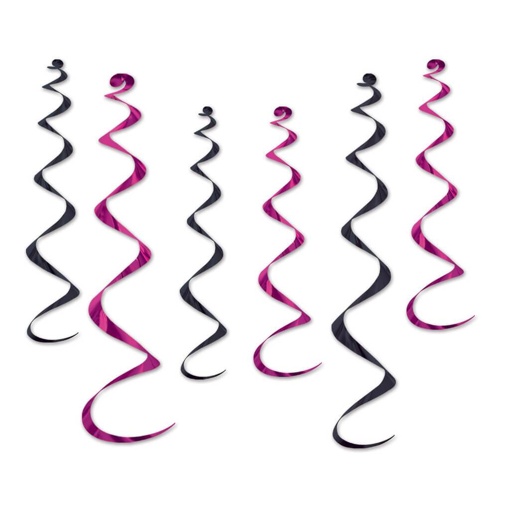 Twirly Whirlys Cerise, Black 