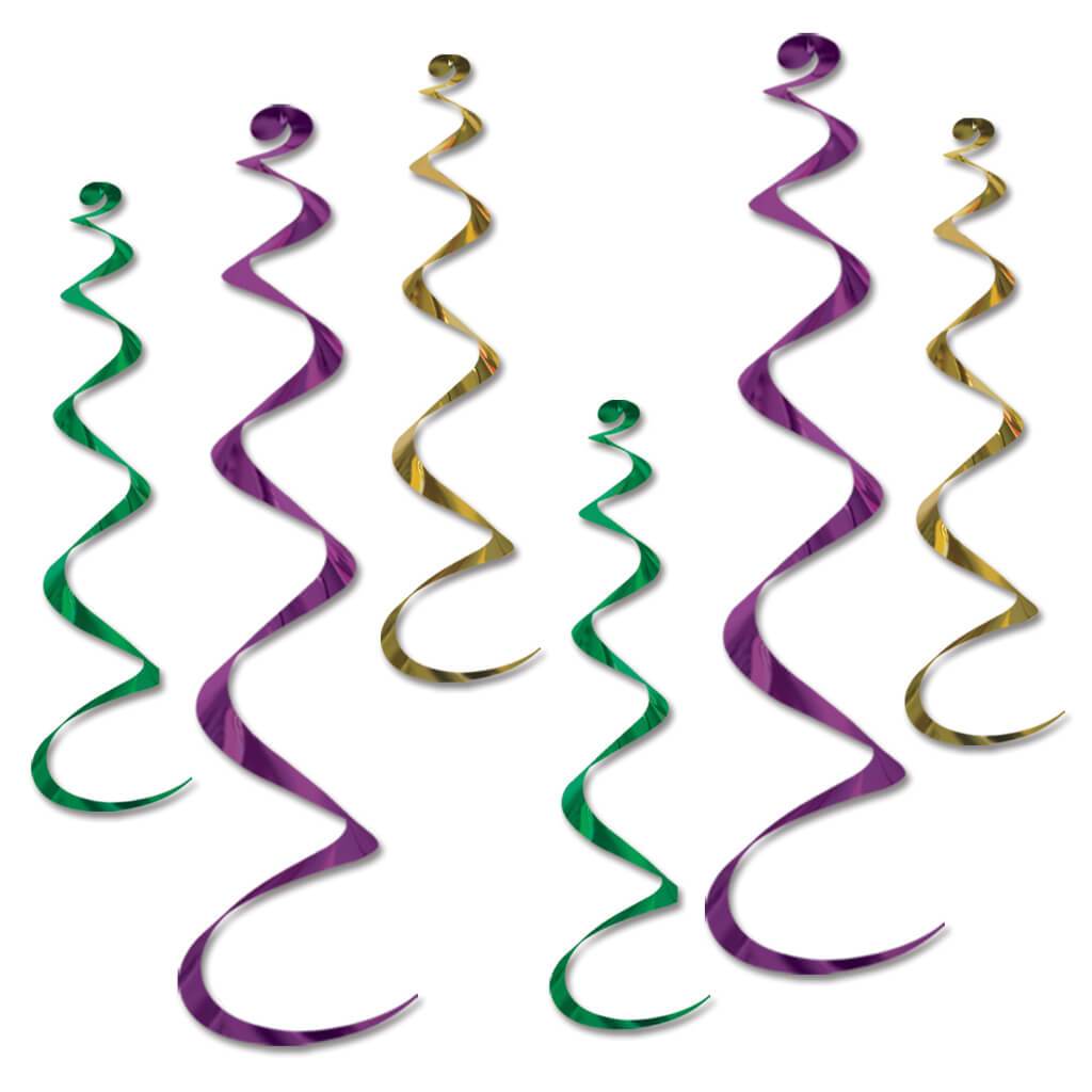 Twirly Whirlys Gold, Green, Purple 