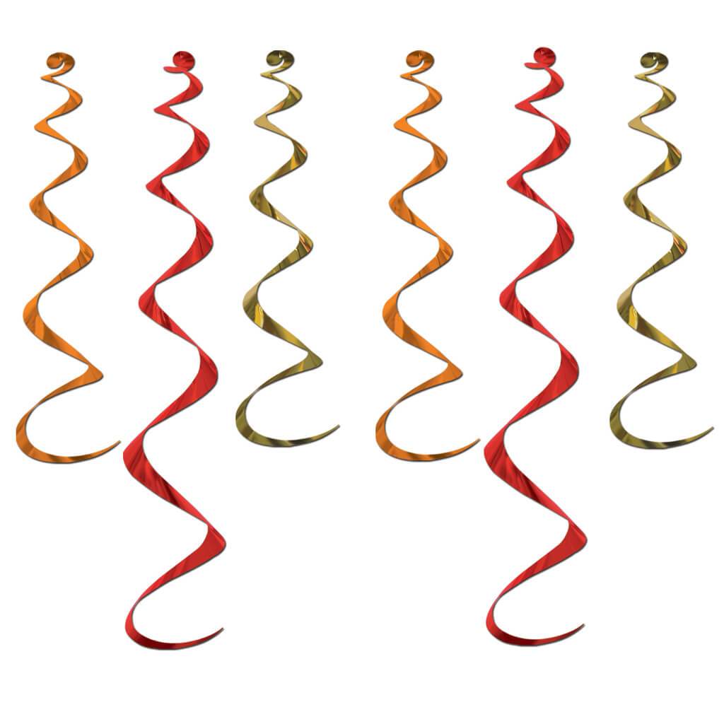 Twirly Whirlys Gold, Orange, Red 