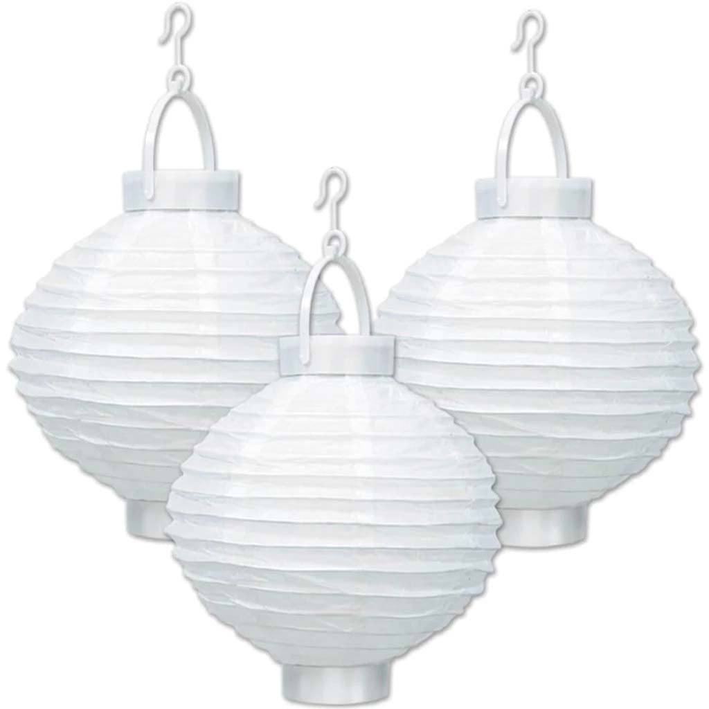 Light-Up Paper Lanterns White 