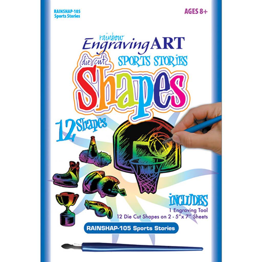 Engraving Art Set Rainbow Shapes