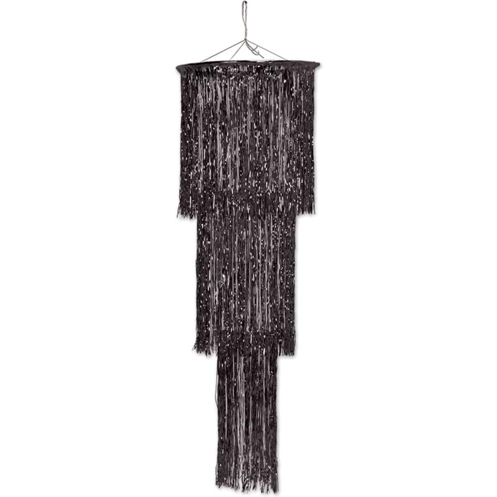 3-Tier Shimmering Chandelier 4ft Black 