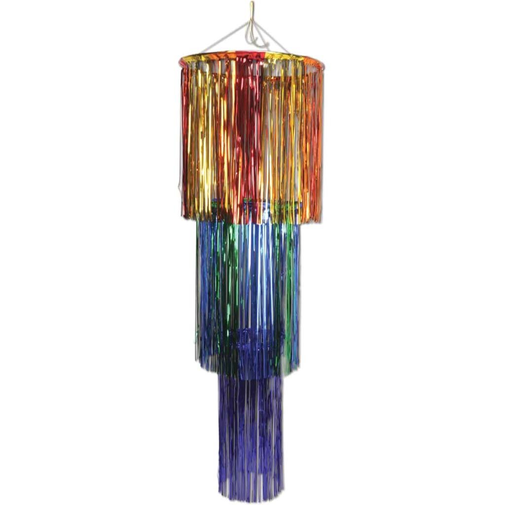 3-Tier Shimmering Chandelier 4ft Multicolor 