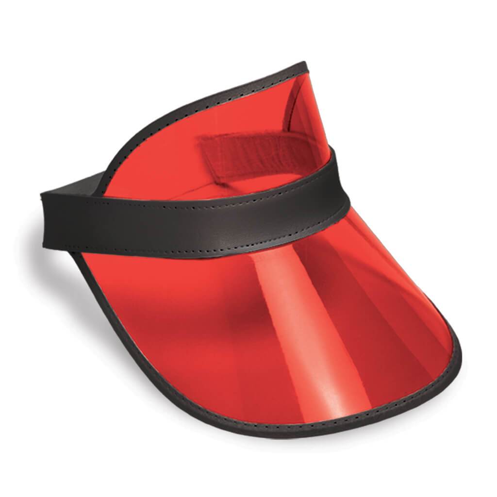 Clear Red Plastic Dealer's Visor 