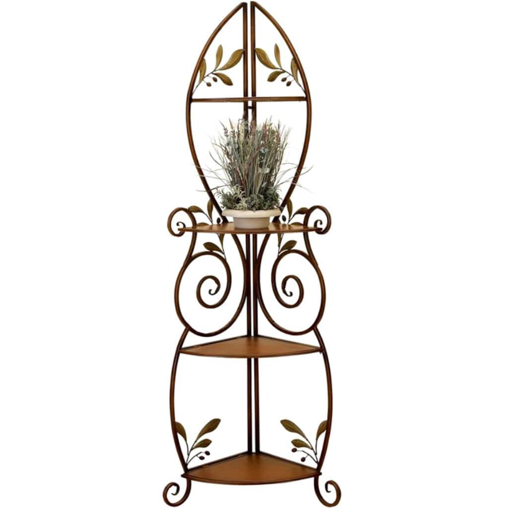 Metal and Wood Corner Rack 66 in by 23 in