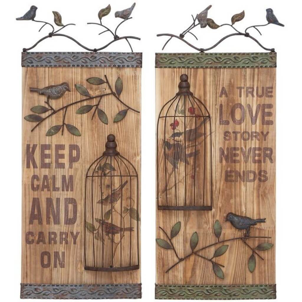 Wood Wall Art 2 Assorted