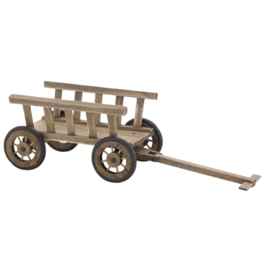 Wood Pushcart Planter 22 in by 7 in