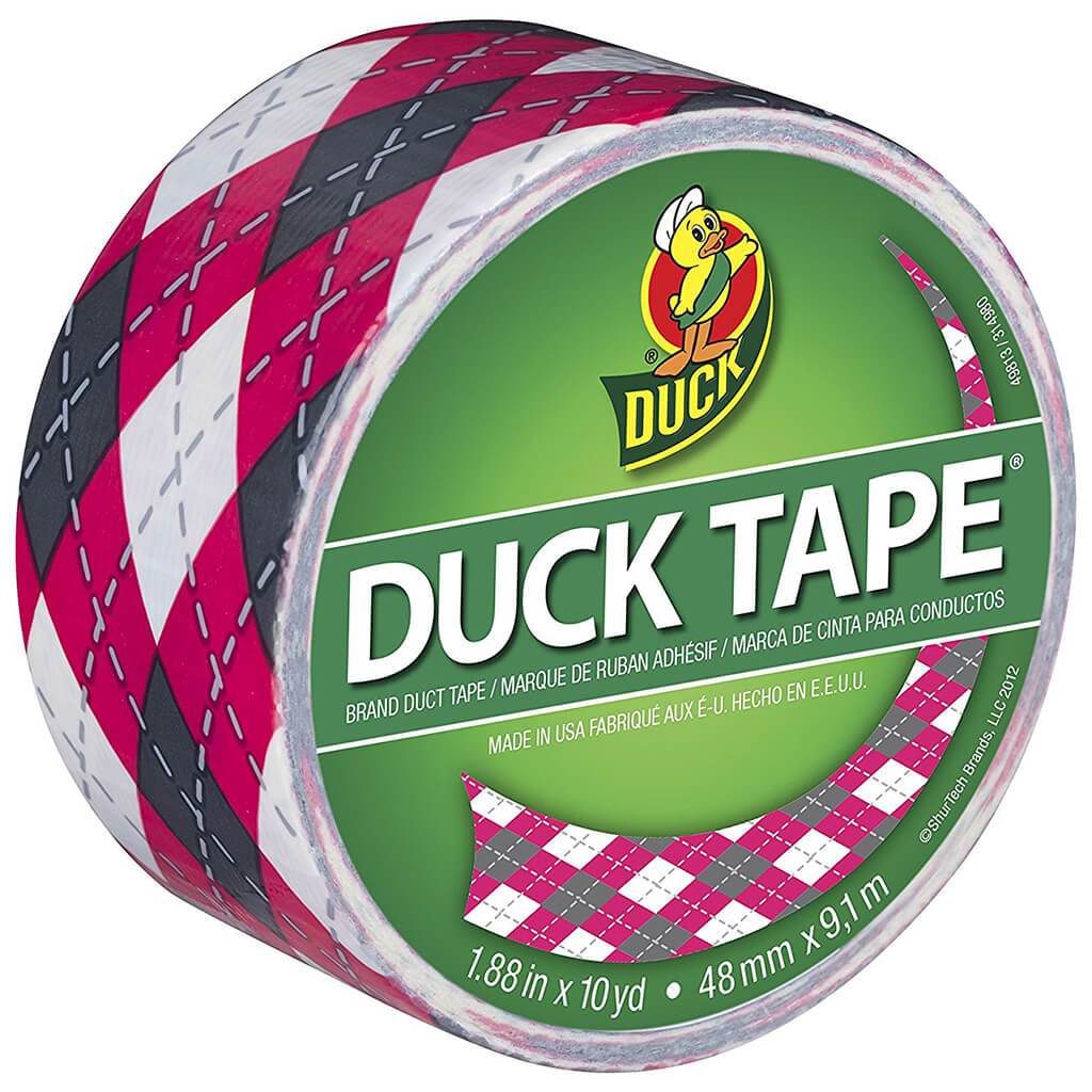 Duct Tape 1.88in x 10yd Pink Argyle