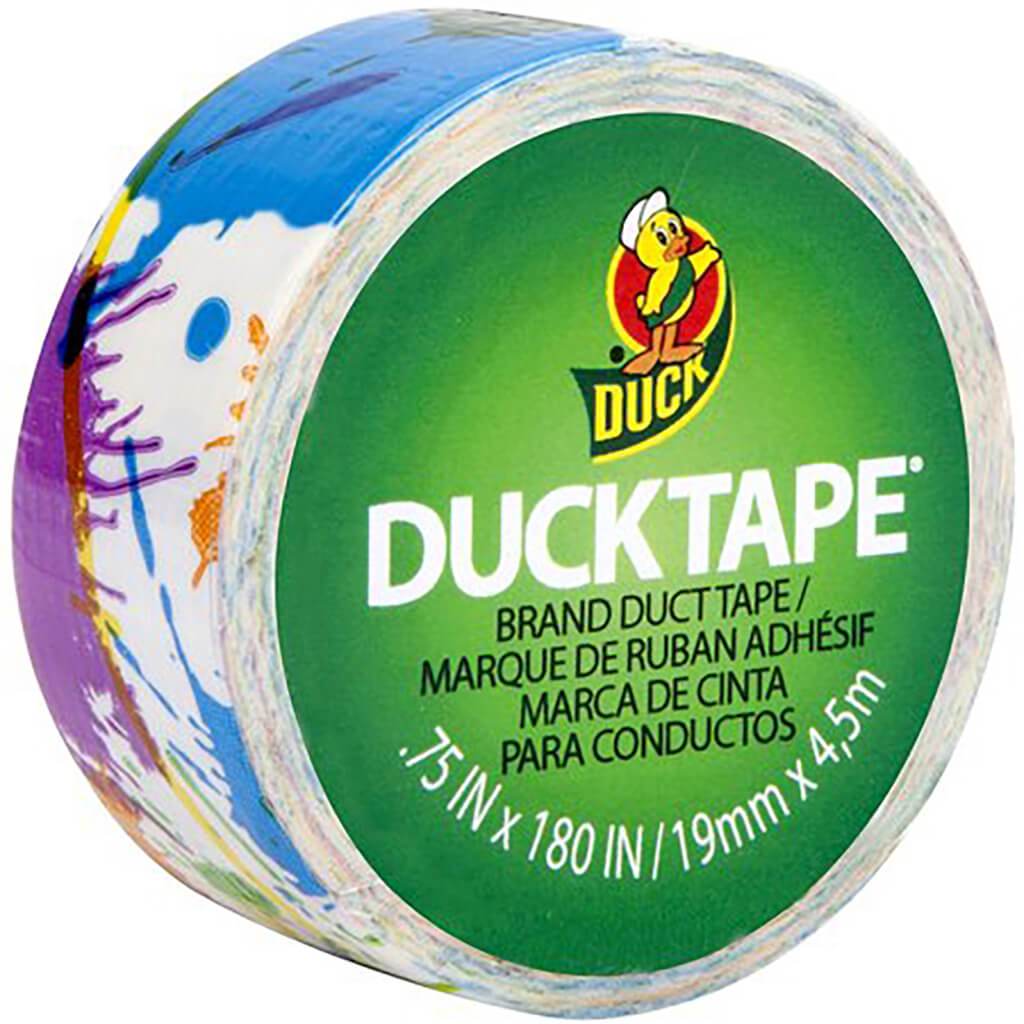 Mini Duct Tape 0.75in x 15ft Paint Splatter