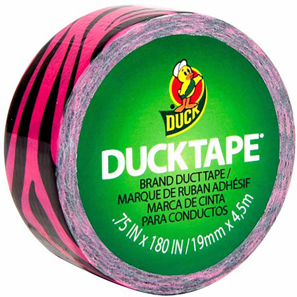 Mini Duct Tape 0.75in x 15ft Pink Zebra