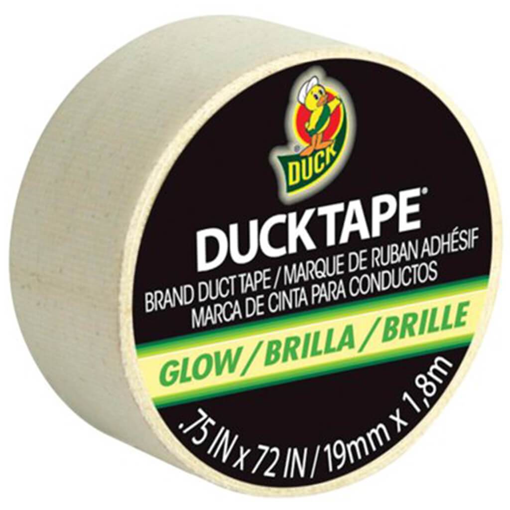 Mini Duct Tape 0.75in x 6ft Glow in the Dark