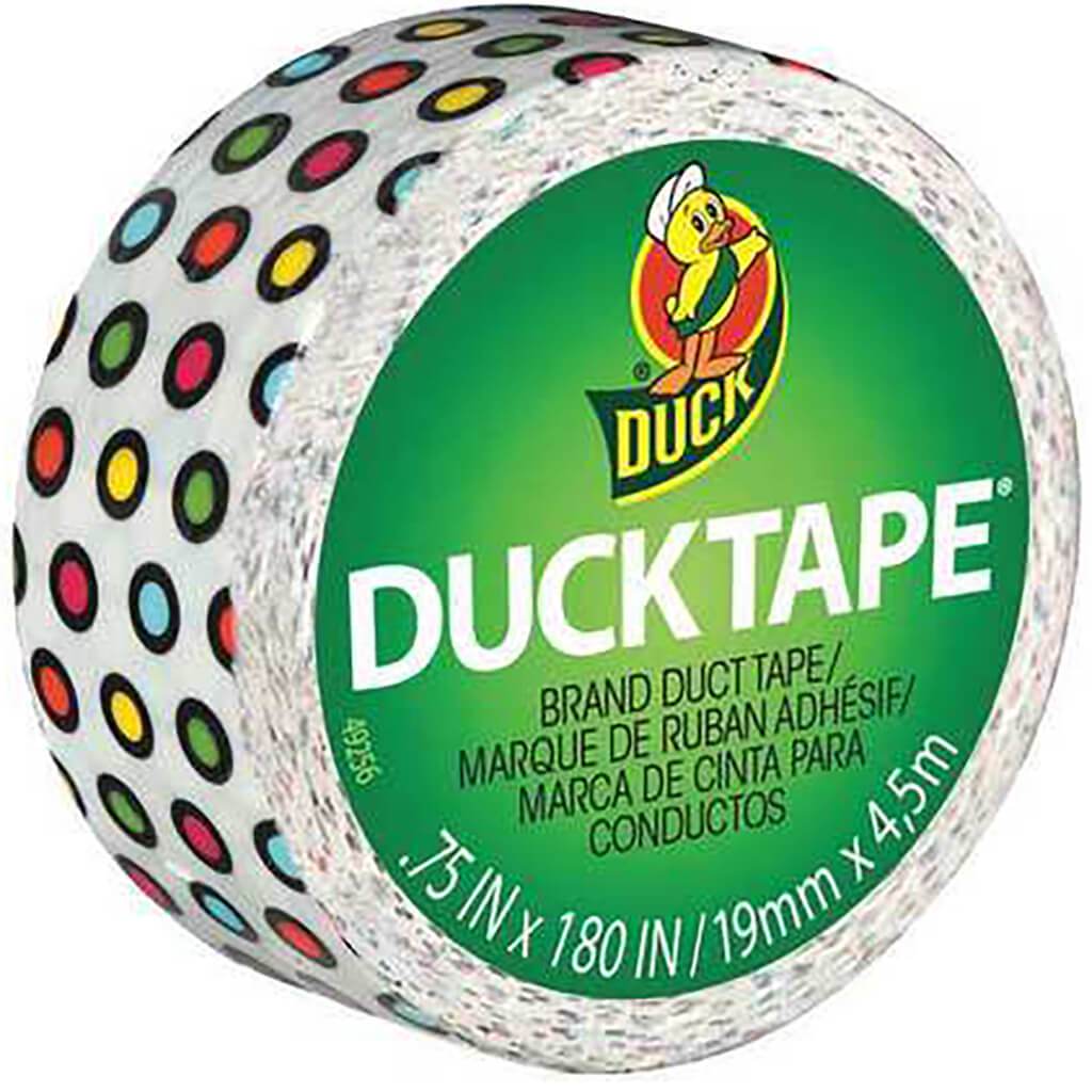 Duct Tape 0.75in x 15ft Candy Dots