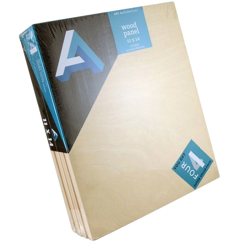 Art Alternatives Wood Panel Super Value Cradled Pack 11in x 14in 4pcs