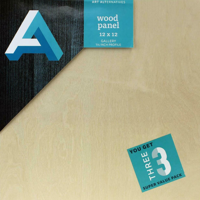 Art Alternatives Wood Panel Super Value Gallery Pack 12 x 12in 3pcs