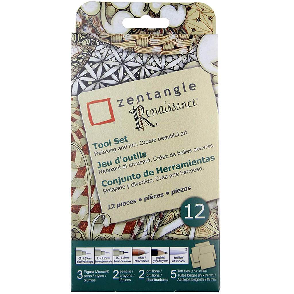 Zentangle Renaissance Tool Set 12pc Tan Tiles