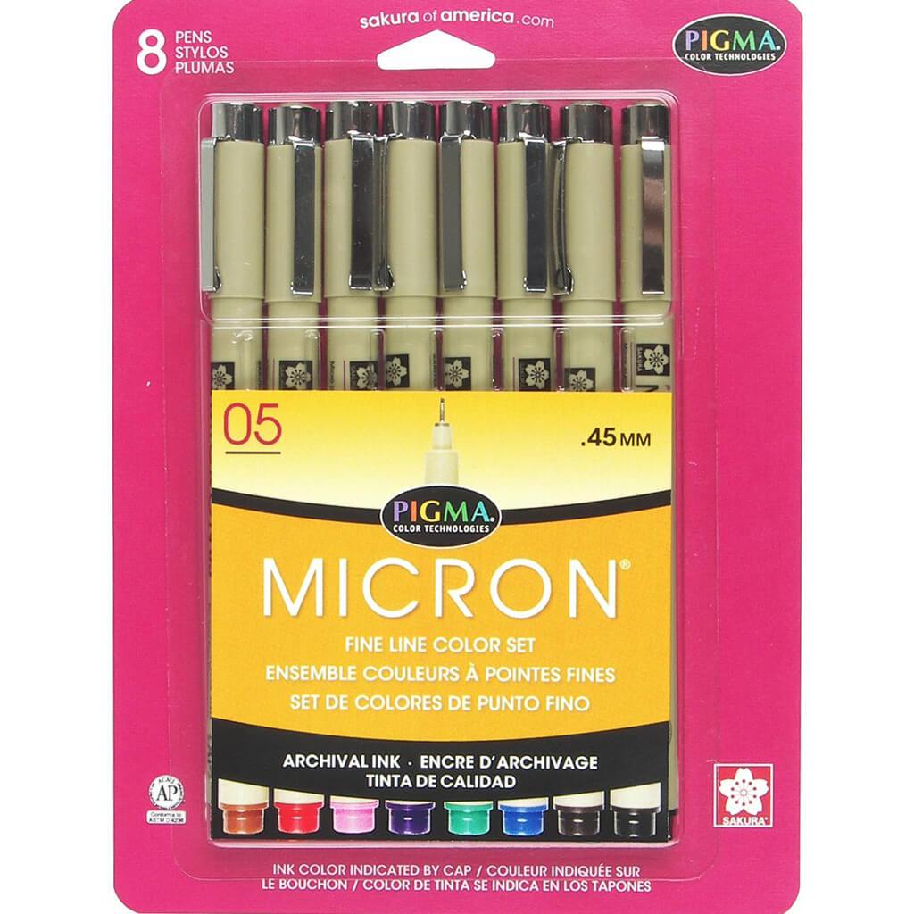 Micron Pens Sets Assorted 8 Color 05 Set