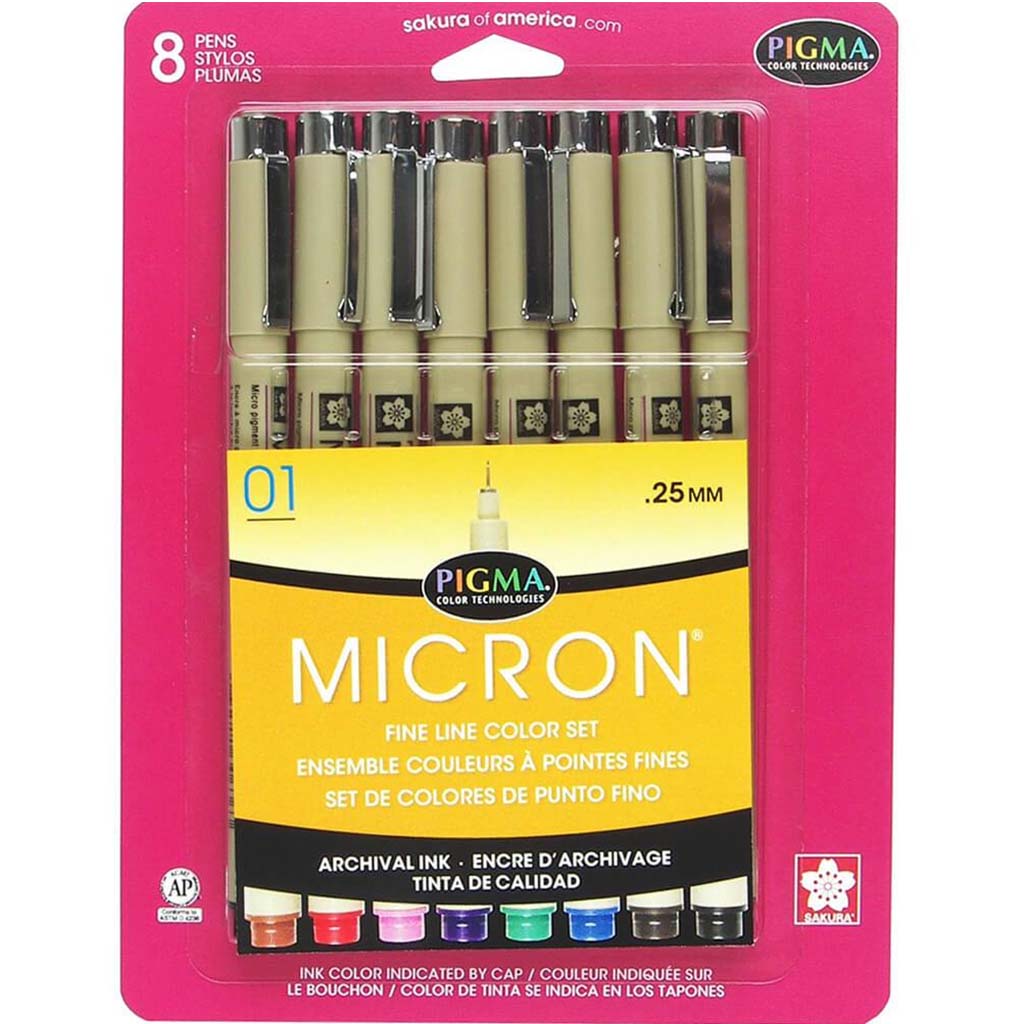 Pigma Micron Pens Sets Assorted 8-Color 01 Set