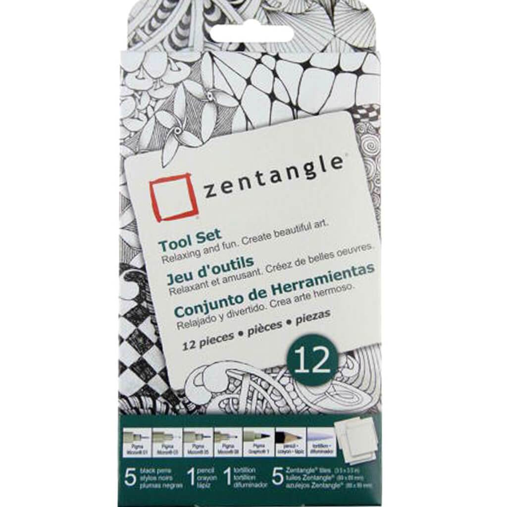 Zentangle Sets 12 Piece Tile Set White