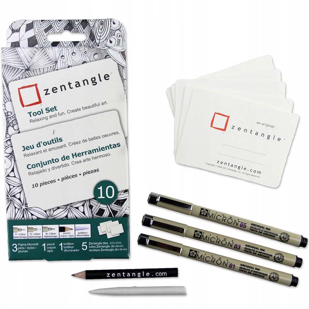 Zentangle Sets 10 Piece Tile Set White
