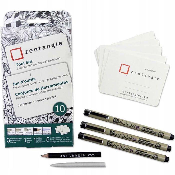 Zentangle Sets 10 Piece Tile Set White