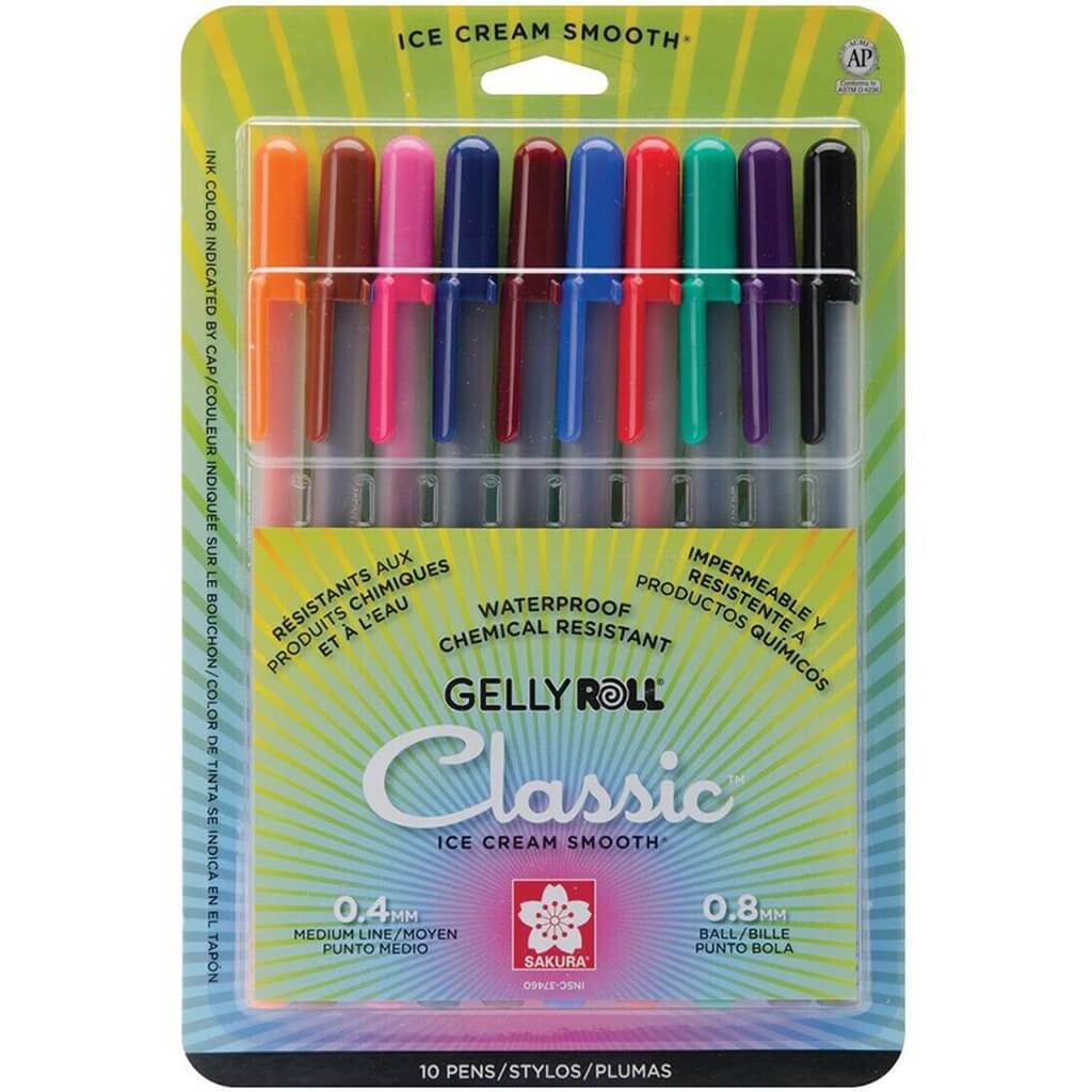 Gelly Roll Pens Sets 10-Color Medium Set