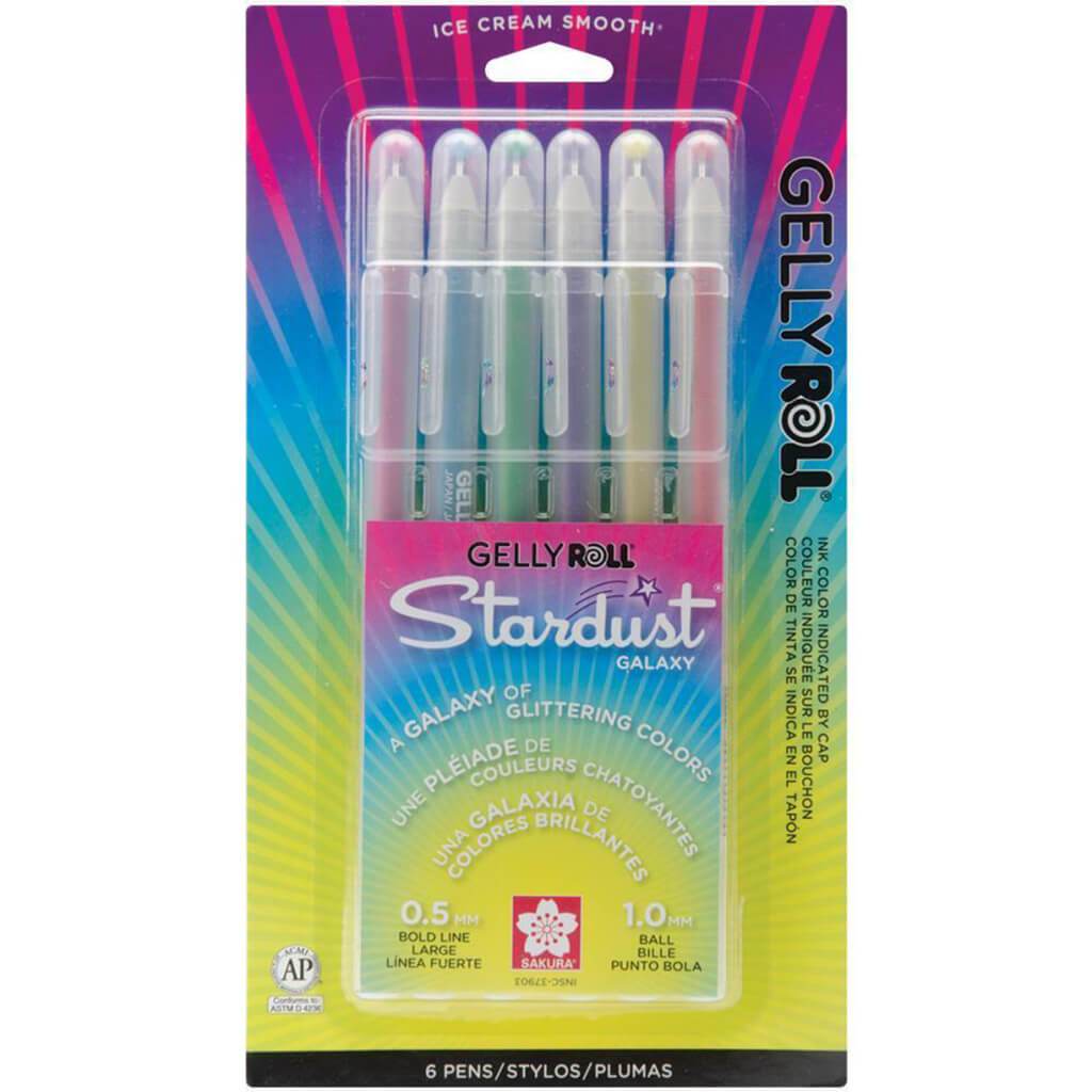 Gelly Roll Stardust Gel Pens 6-Color Sets Galaxy