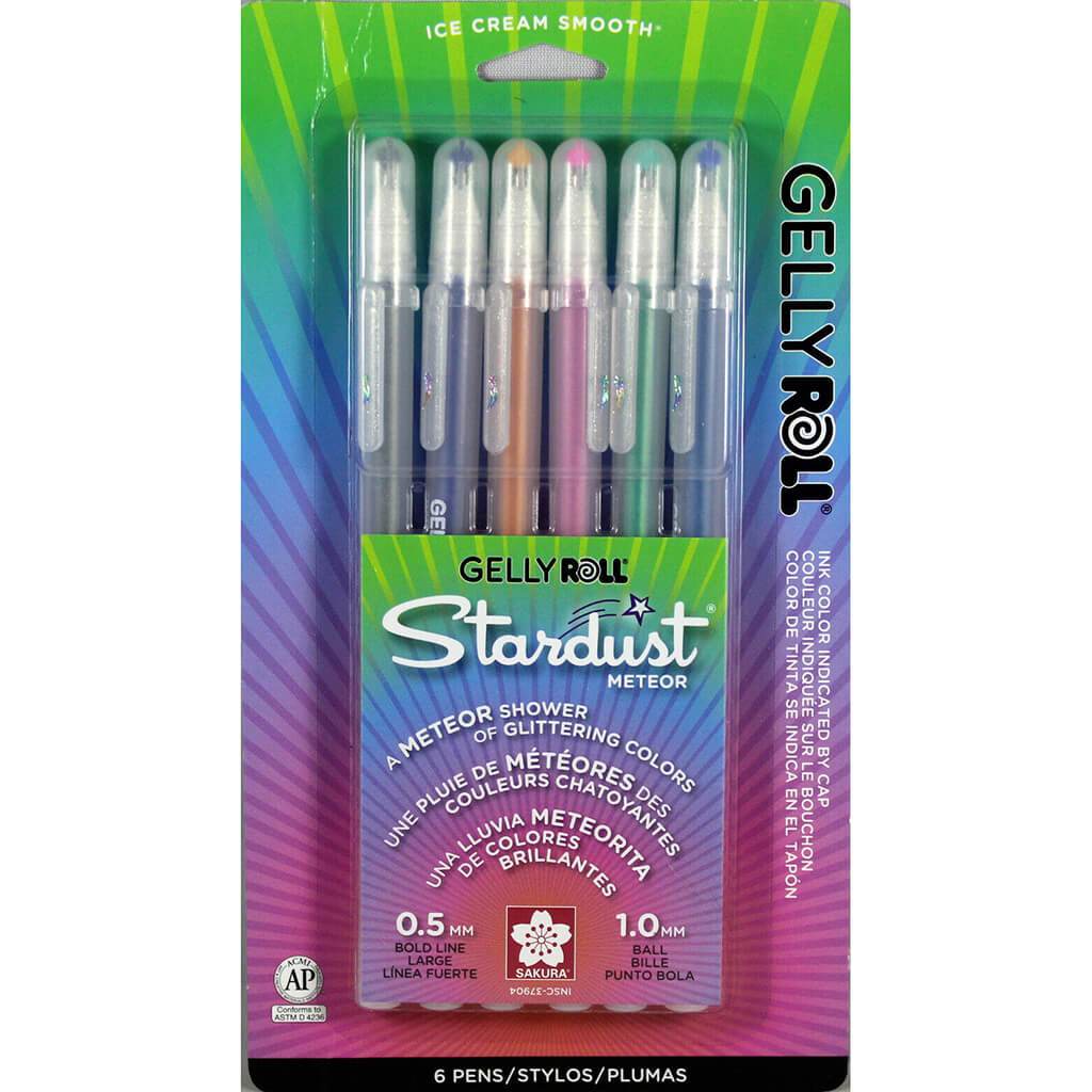 Gelly Roll Stardust Gel Pens 6-Color Sets Meteor