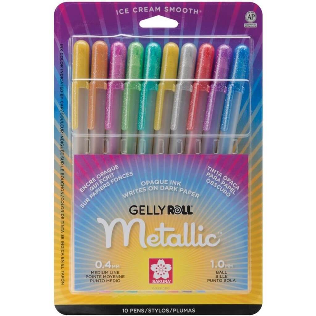 Gelly Roll Dark Metallic Pens 10 Pen Metallic Set