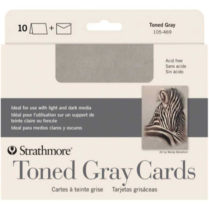 Strathmore Cards & Envelopes 5in x 6.875in 10/Pkg Toned Gray