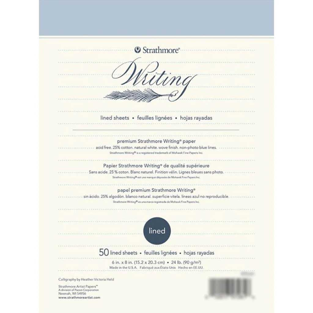 Strathmore Writing Pad Lined 6in x 8in 50 Sheets Natural White