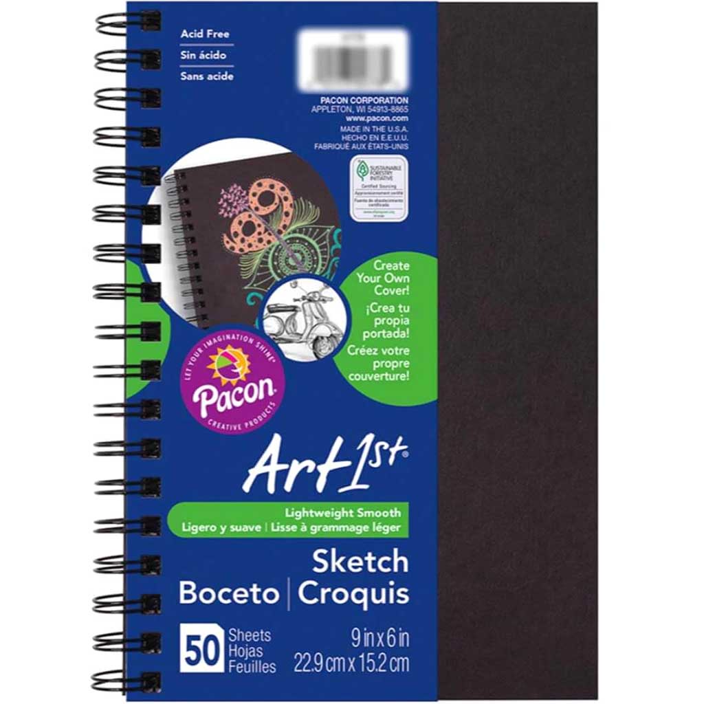 Sketch Diary Black Chip Cover Drawing Paper 9in x 6in