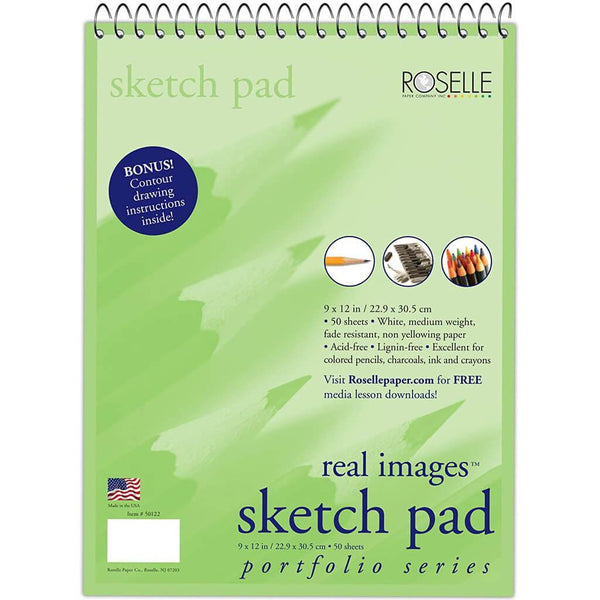 Roaring Spring Kids Drawing Sketch Pad, 9 x 12 40 Sheets, 50# Drawing  Paper