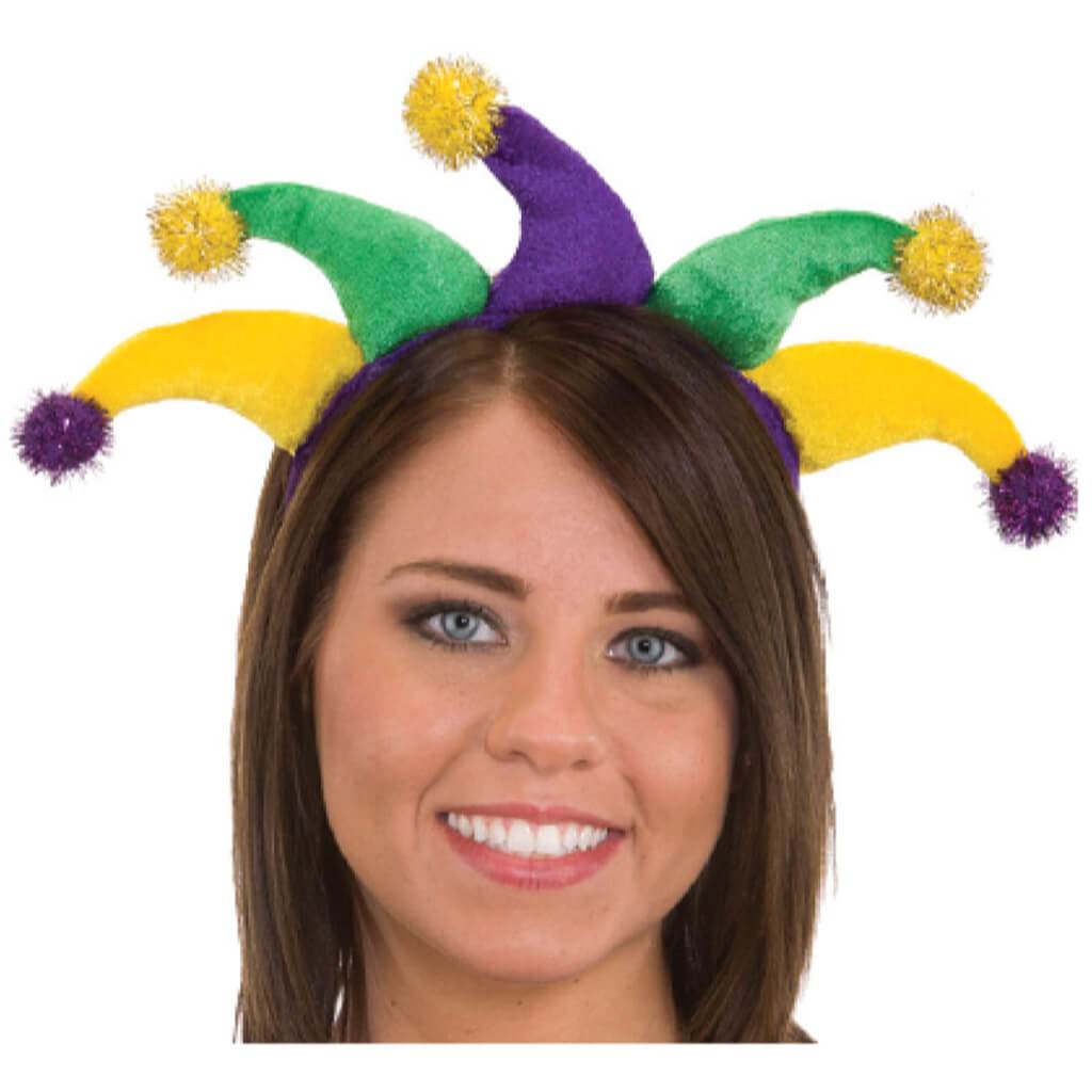 Mardi Gras Pom Pom Headband 