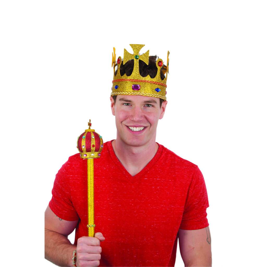 Gold Glitter Jewel King's Crown 