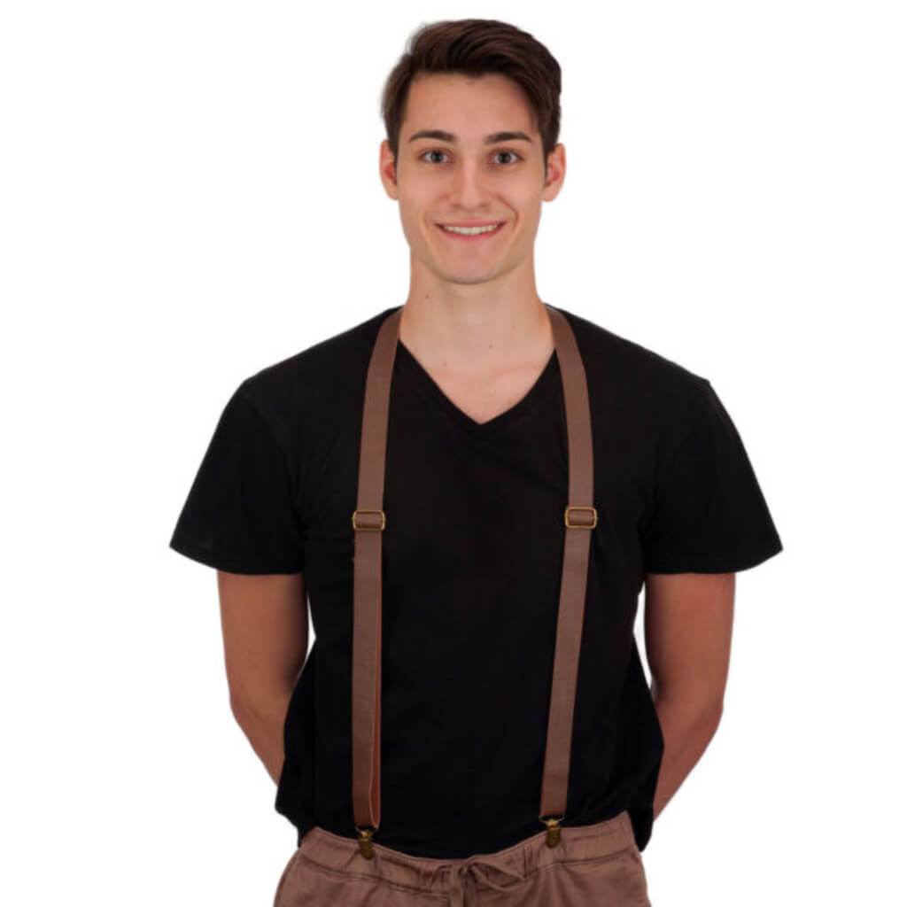 Brown Vinyl Suspenders 