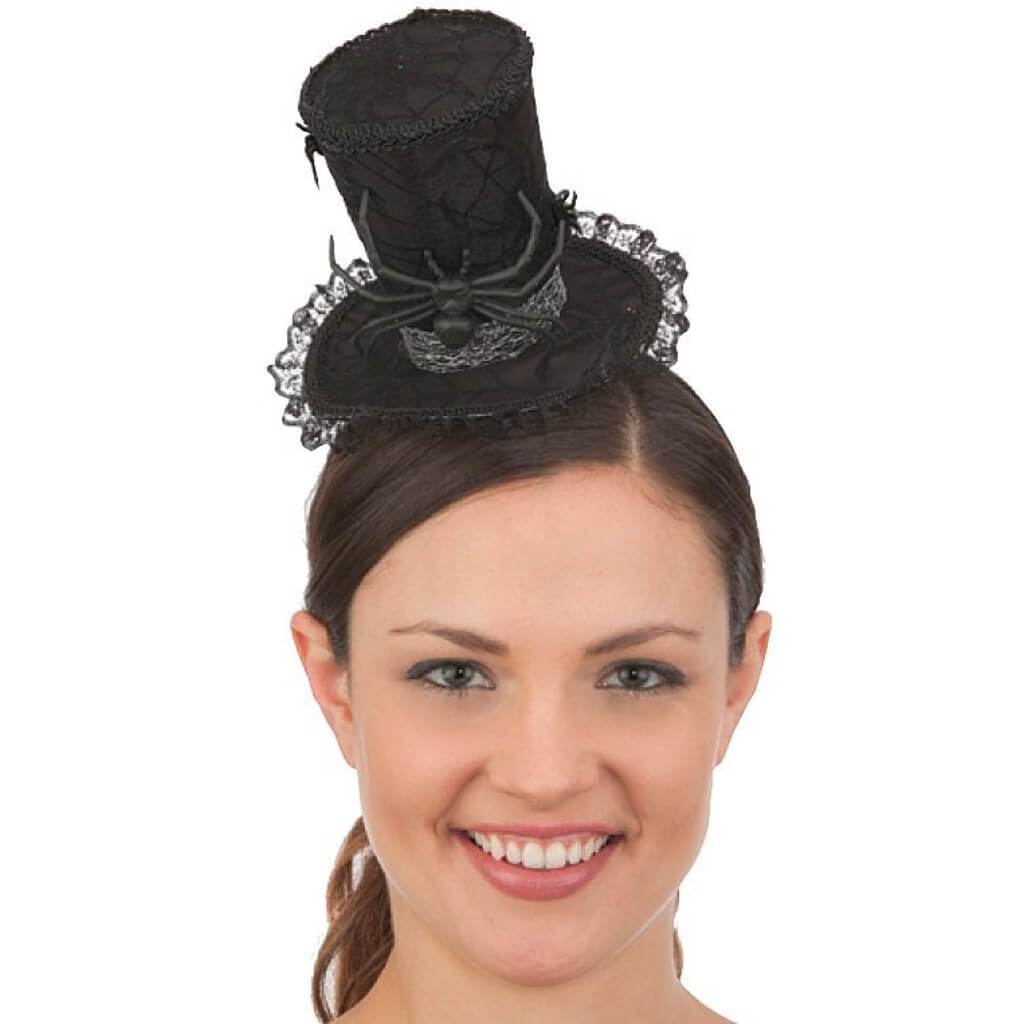 Mini Black Spider Mad Hatter Headband 