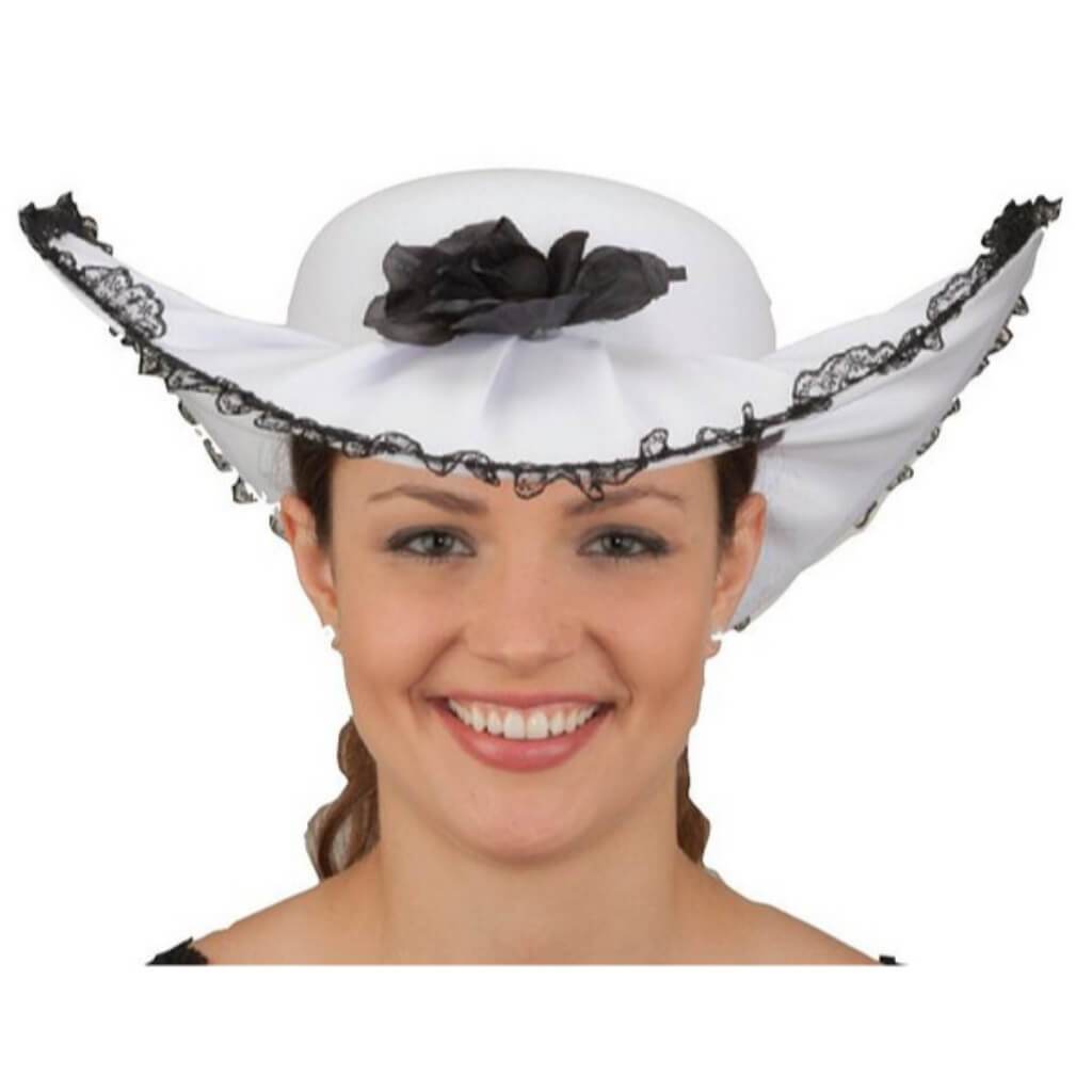 White Southern Belle Hat with Veil 