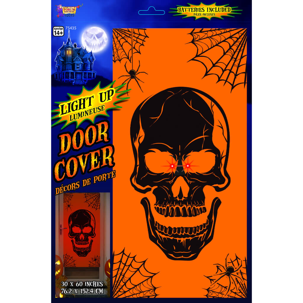 Light Up Skull Door Cover, 30in W x 60in H