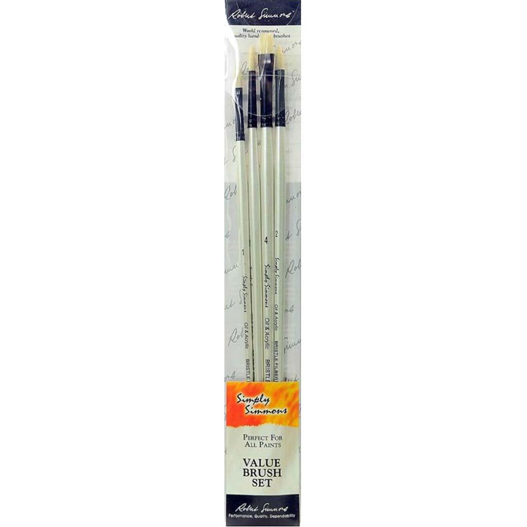 Simply Simmons Long Handle Brush Set Bristle Set of 4