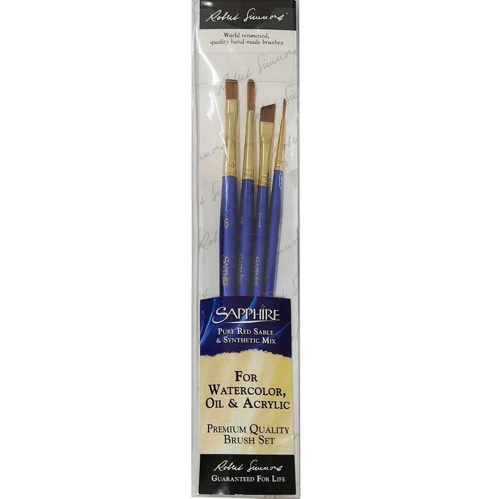 Saphire Set 1 Short Handle Brushes Set of 4