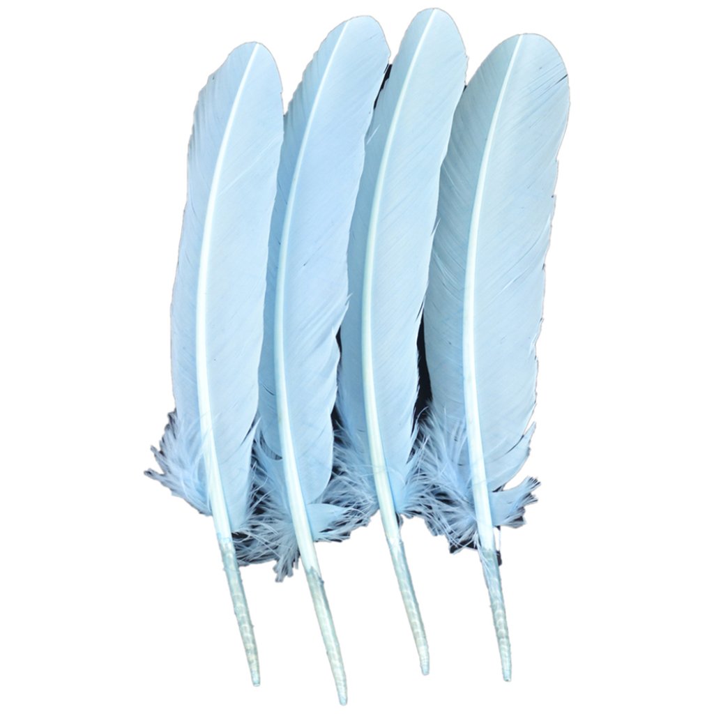 Turkey Feather Rounds Baby Blue 12.25-13in 4Pc 