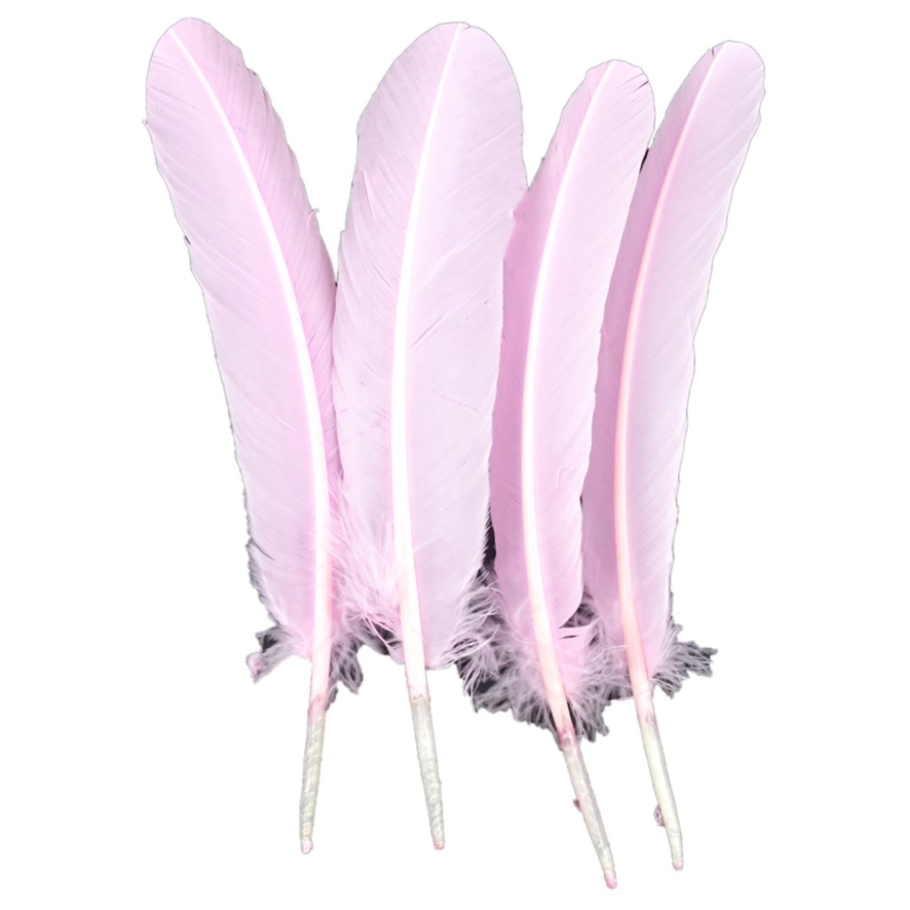 Turkey Feather Rounds Baby Pink 12.25-13in 4Pc 