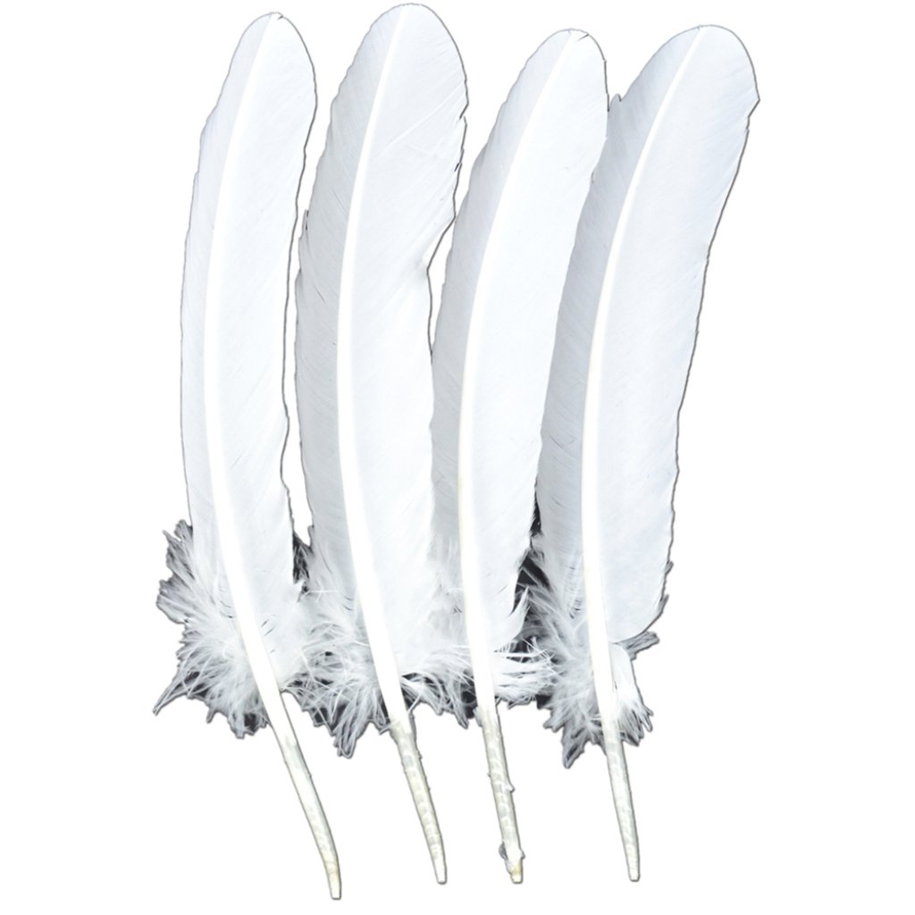 Turkey Feather Rounds White 12.25-13in 4Pc 